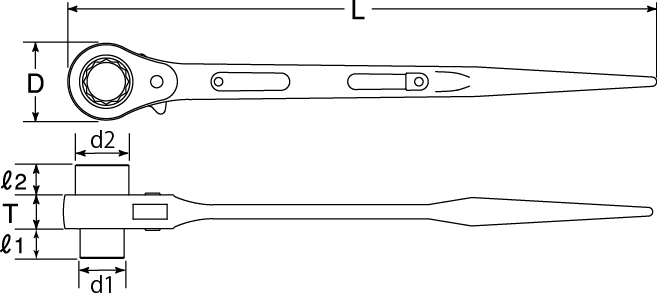 DOUBLE-SIZED RATCHET WRENCHDrawings