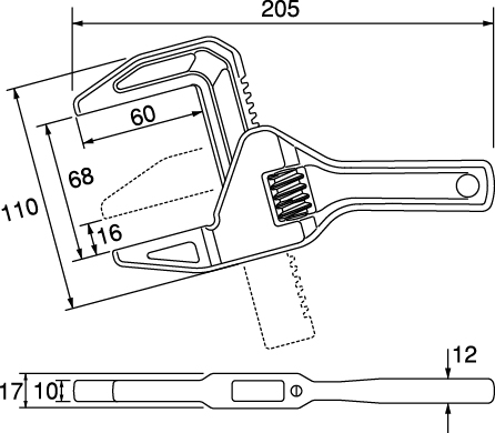 SHORT TRAP WRENCHDrawings