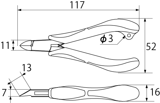 3 LAYERED CUTTING PLIERSDrawings