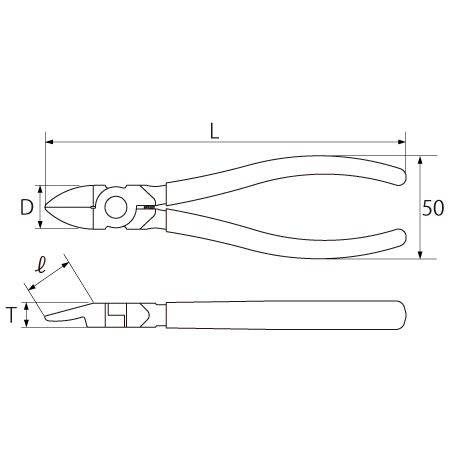 PLASTIC SLANT EDGE CUTTING PLIERSDrawings