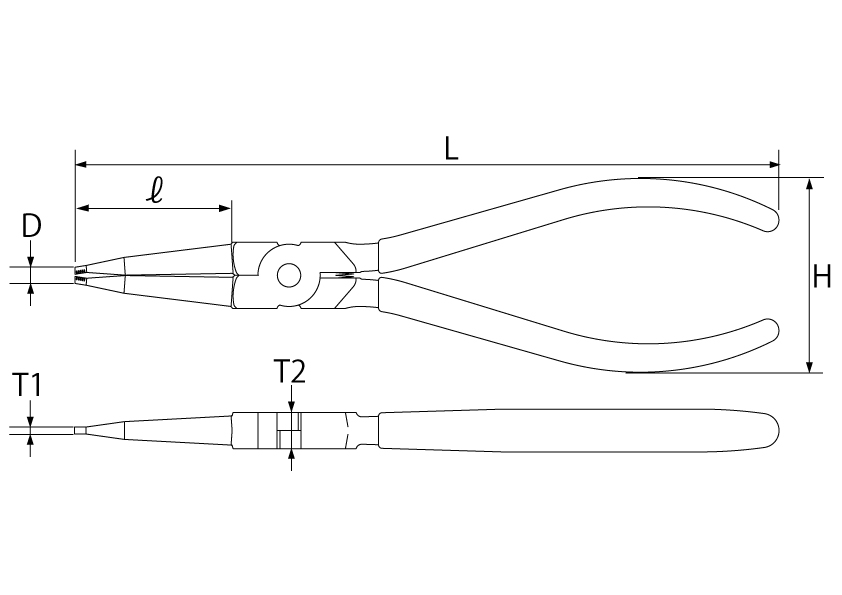 STRAIGHT SNAP RING PLIERS HOLE TYPEDrawings