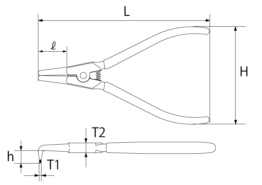 BENT SNAP RING PLIERS SHAFT TYPEDrawings