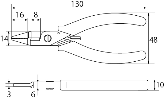 FLAT NOSE CUTTING PLIERSDrawings