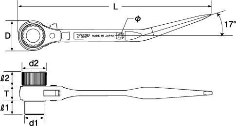 SCAFFOLD COMPACT SHORT RATCHET WRENCHDrawings