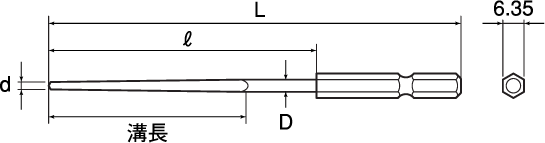 六角シャンクテーパー下穴錐セットの図面