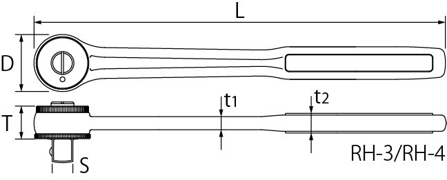 ラチェットハンドルの図面