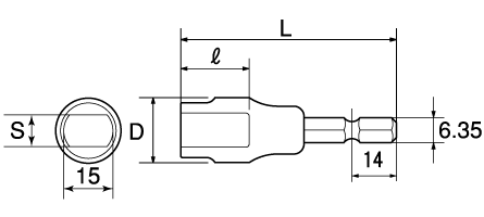 電動ドリル用ソケット　アイビーフォームタイ用の図面