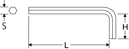 六角棒レンチ　スタンダードタイプの図面
