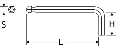 ボールポイントレンチ　スタンダードタイプの図面