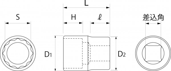 ソケットレンチ用ソケットの図面