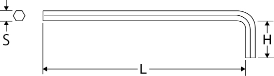 六角棒レンチ　ロングタイプの図面
