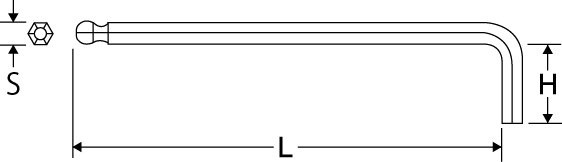 ボールポイントレンチ　ロングタイプの図面