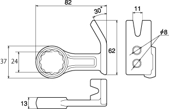 共回り防止工具　ボルトストッパーの図面