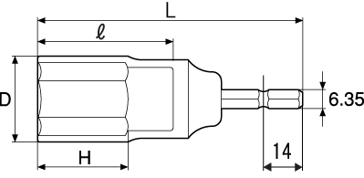 電動ドリル用コンパクトソケットの図面