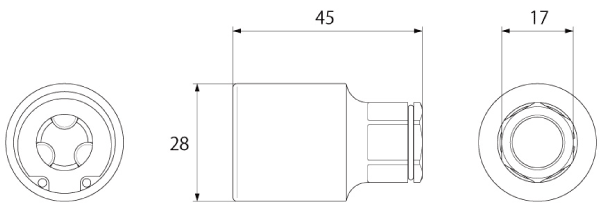 全ネジソケットアダプターの図面