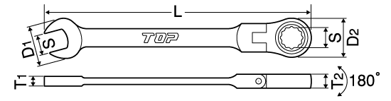 首振りラチェットコンビ®の図面