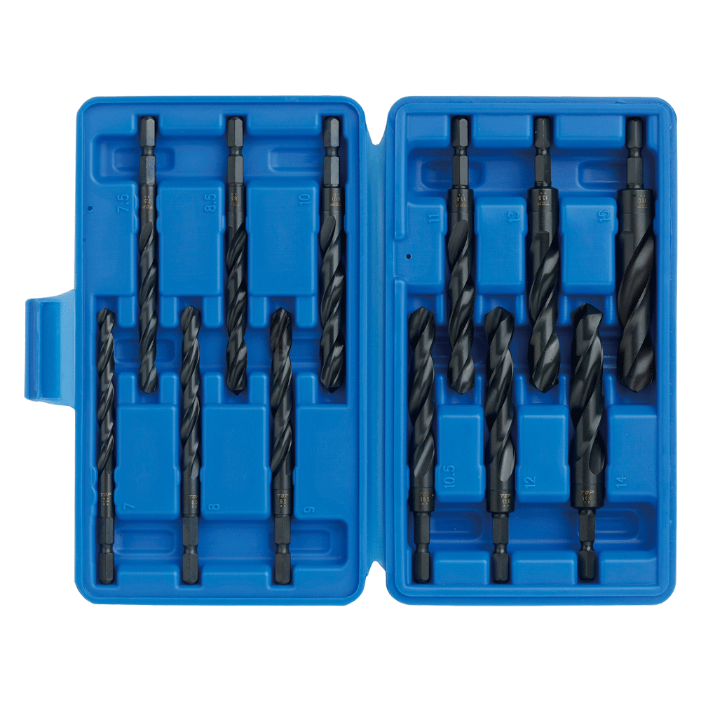 六角シャンク大径鉄工ドリル（12本組）