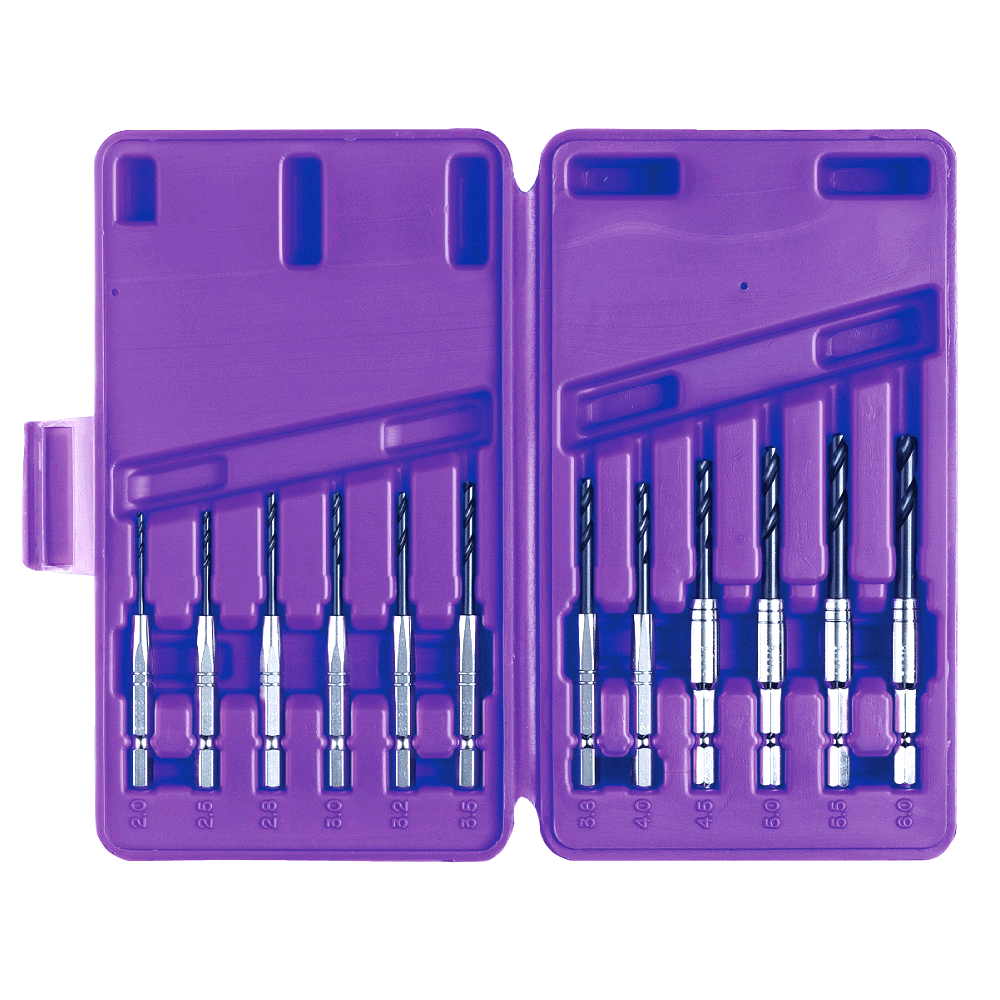 六角シャンク薄板ドリルセット（12本組）